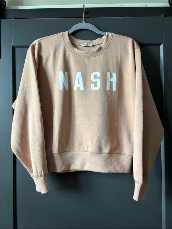 Nash Tops - Nash Crewneck Boxy Tee in Light Beige